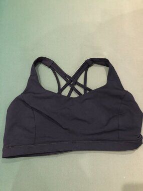 Lululemon Strappy Cross-Back Sports Bra | Black / Midnight Navy | Women's Size14